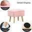 Petit tabouret d'appoint avec repose-pieds en bois-1303797747