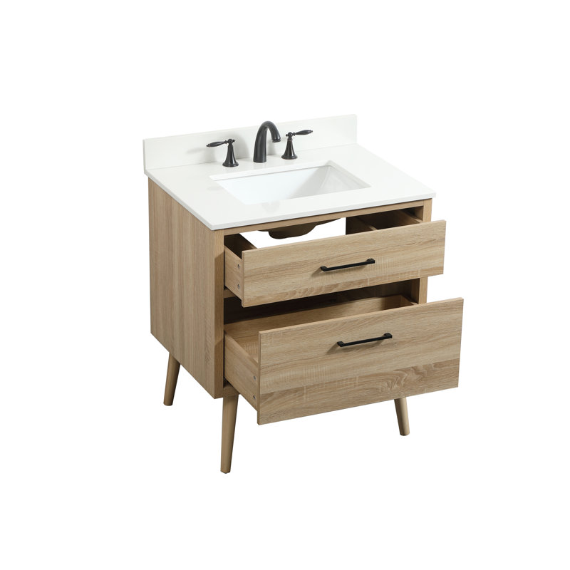Ensemble de meuble-lavabo simple 30 po Steinfeldt, Bois de manguier