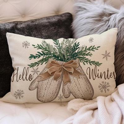 Housse de coussin Hello Winter Mitten Lumbar 12 x 20