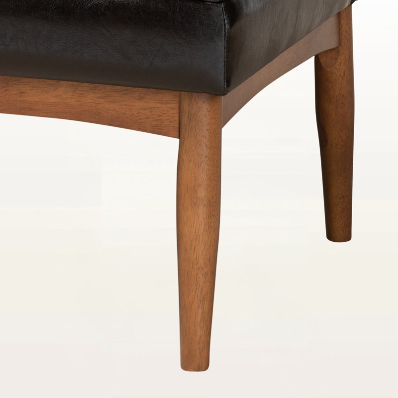 Banc en similicuir Fye, Brun foncé / brun