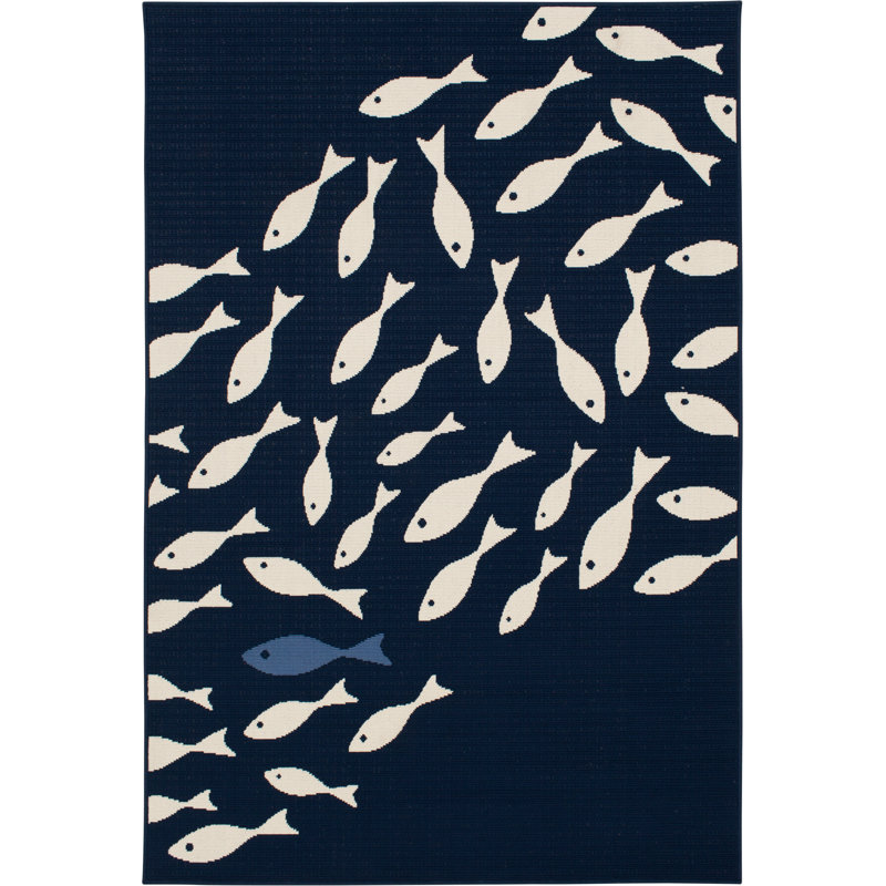 Ayden Ikat Indoor / Outdoor Rug, Rectangle 6'6" x 9'6"