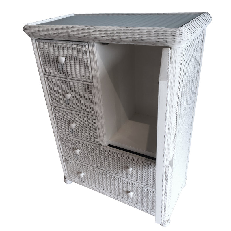 Commode pour homme 5 tiroirs Watkins, blanc