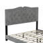 Structure de lit tapissier grand avec rivet - tête de lit en velours ornée, confortable et élégante, tête de lit moderne de 700 lb, velours gris, structure en contreplaqué, support