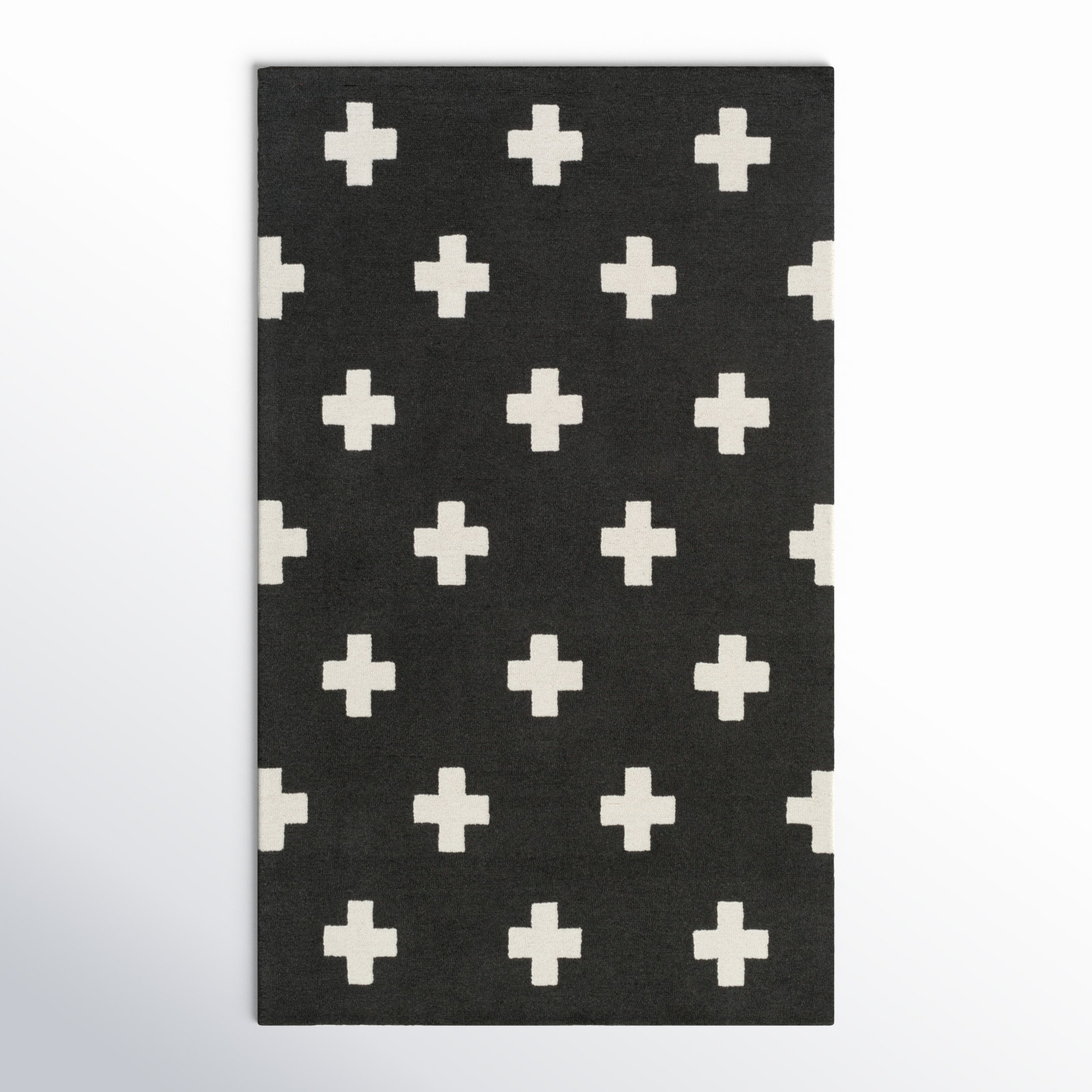 Cavan Hand Tufted Wool Black Rug, Rectangle 3' x 5'