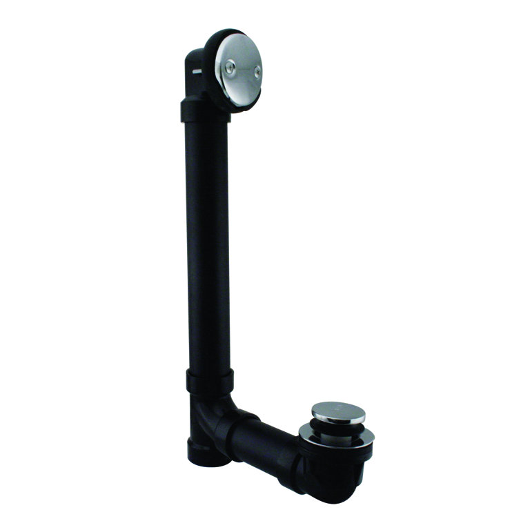 1-1/2" x 12" Sch. 40 ABS-Toe Bathtub Leg Drain with Two-Hole Overflow