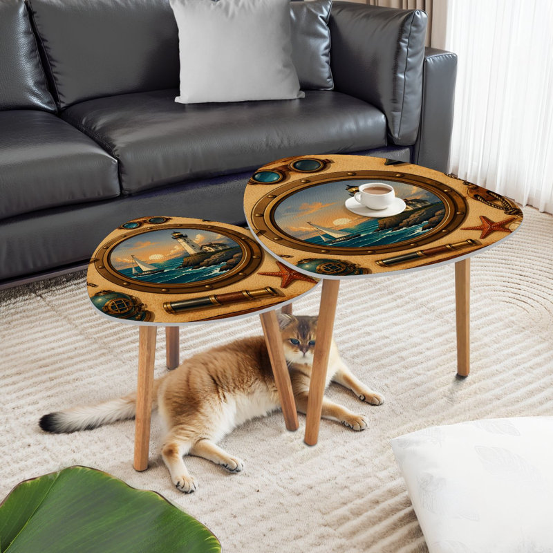 Ensemble de 2 tables basses gigognes Triangle