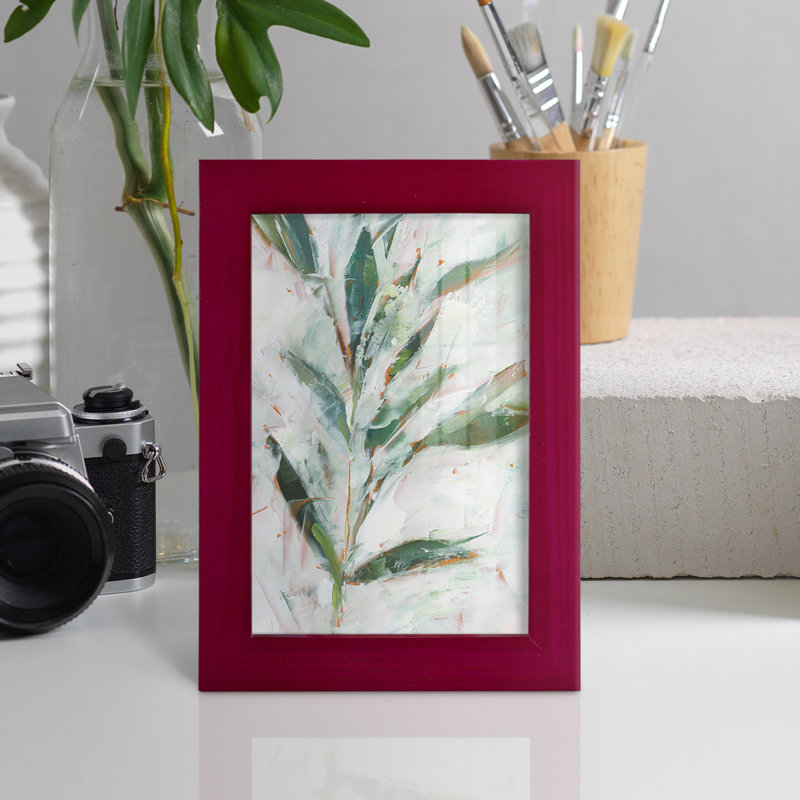 «Tropical Foliage Study I», reproduction d'art sur toile, Papier encadré rouge, H 6 po x l 4 po x P 1 po