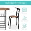 Ensemble de table ronde et de chaises en bois 3 pièces pour la cuisine, la salle à manger, l'espace compact avec cadre en acier, support à vin intégré