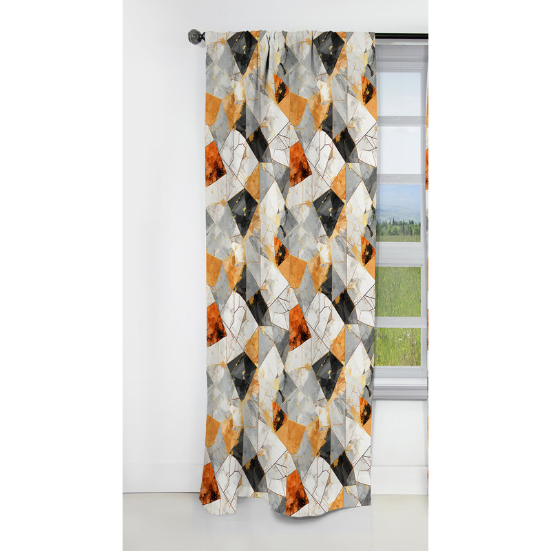 Gold Industrial Chic Marble Escape - Abstract Marble Marble Blackout Curtain - 1 Panels, 52" W x 108" L