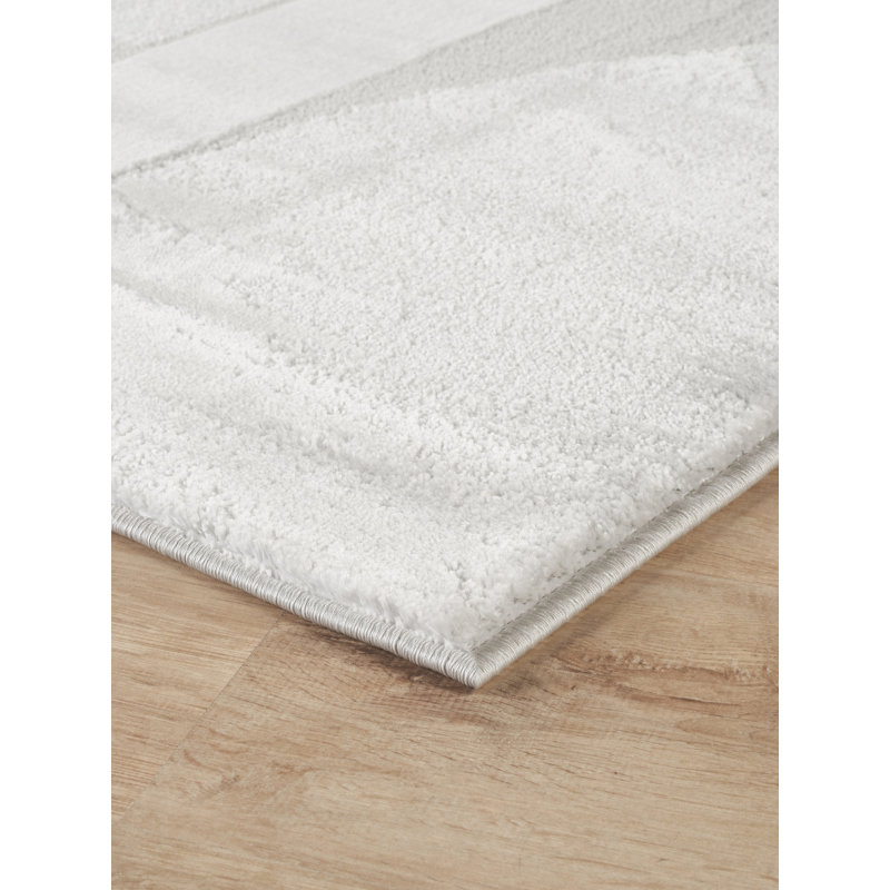 Hamilton Modern Metallic Sheen Area Rug - Polypropylene Weaving - Jute Backing - Abstract Motif Geometric Lines Design Rugs, Silver