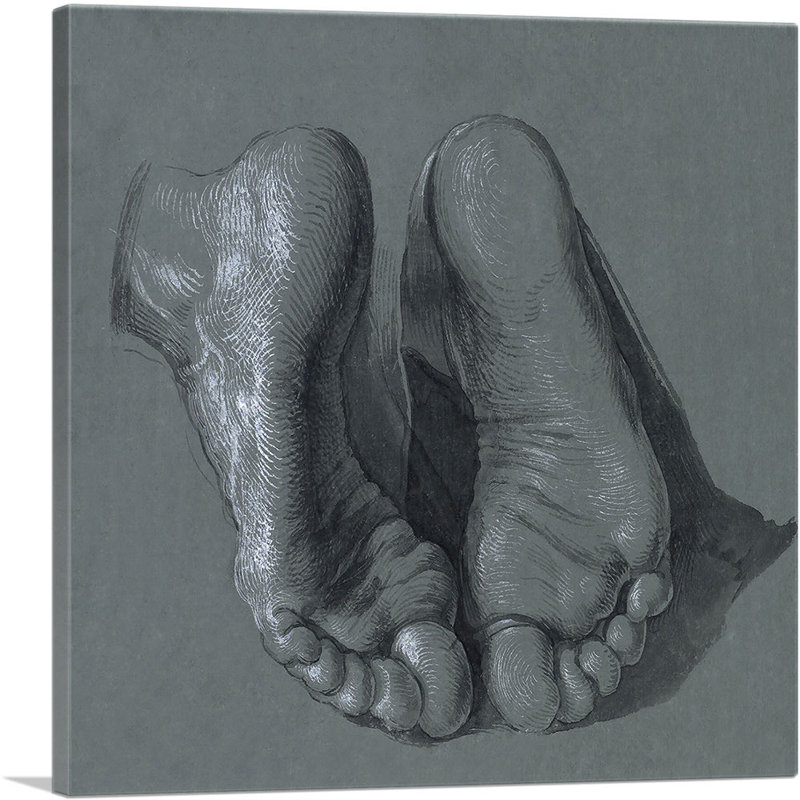 Pieds d'un apôtre par Albrecht Dürer, reproduction d'art sur toile tendue, H 26 po x l 26 po x P 1,5 po