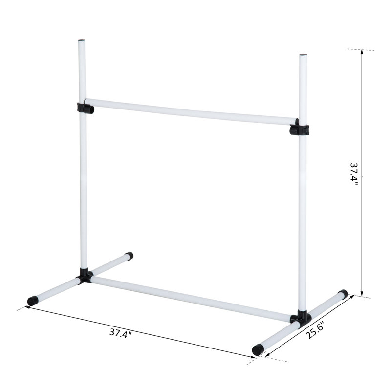 White Adjustable Height Dog Agility Jump Bar Set