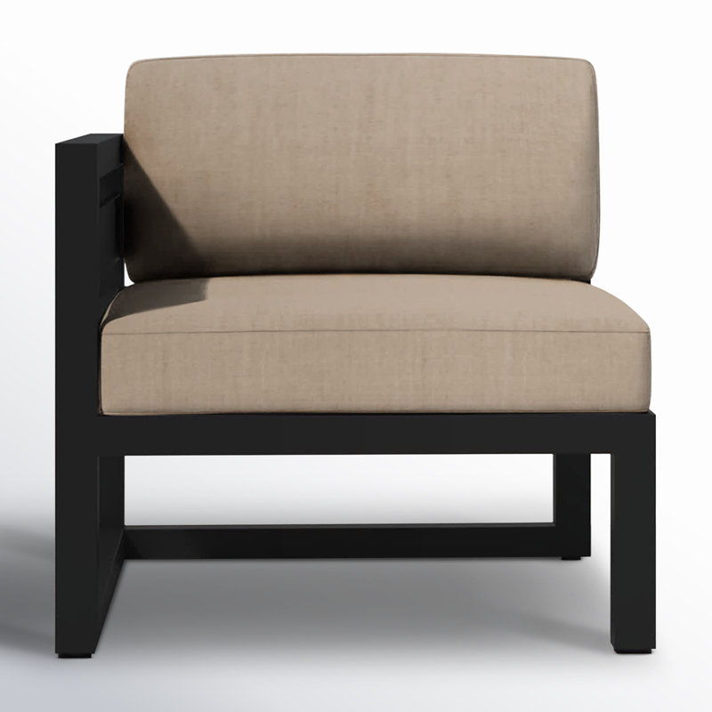 Avion Outdoor One Arm Lounge Chair, Canvas Charcoal Sunbrella® Canvas, Slate
