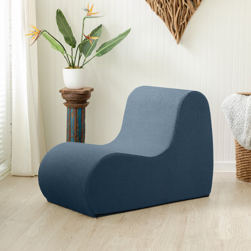 Fauteuil d'appoint Uptown, Boucle, Bouclé bleu marine