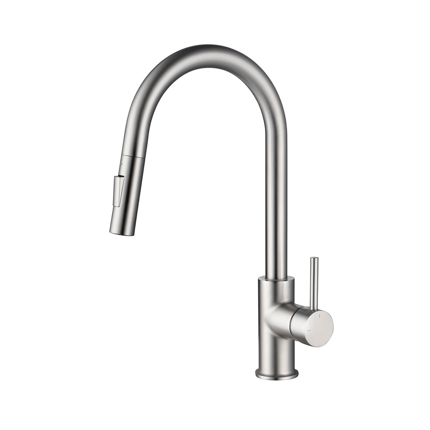 KIBI Circular Pull Down Kitchen Faucet, Brushed Nickel