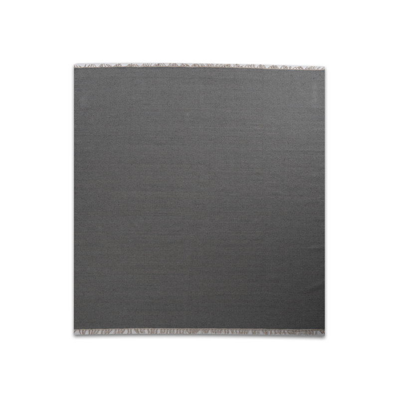 Alithea Hand Woven Flat Weave Kilim Wool Eco-Friendly Area Rugs - Square, Silver Color, Plain Solid Design, Low Pile Handmade Area Rugs for Living Room, Bed Room