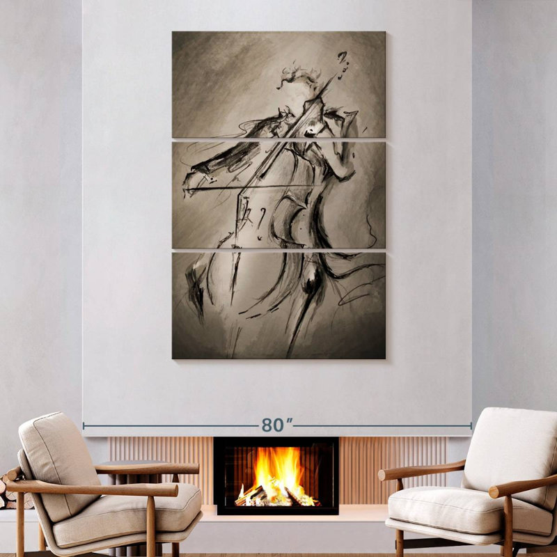 Abarca The Cellist Abstract, 74" H x 48" W