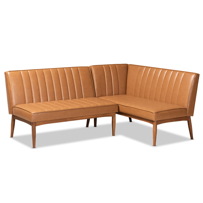 Hilley 2-Pc Tan Faux Leather Upholstered Bench, 31.5'' H X 74.4'' W X 53.5'' D, Tan