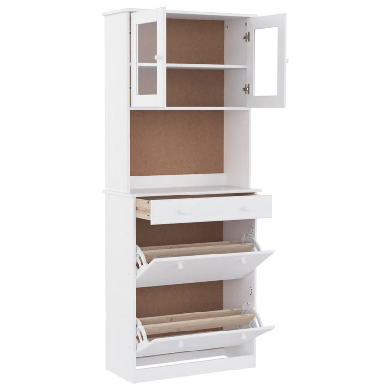Alaiya 77cm Solid Wood Sideboard, White