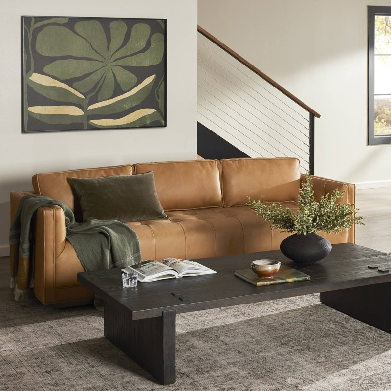 Kiera Sofa, Palermo Nude Top Grain Leather