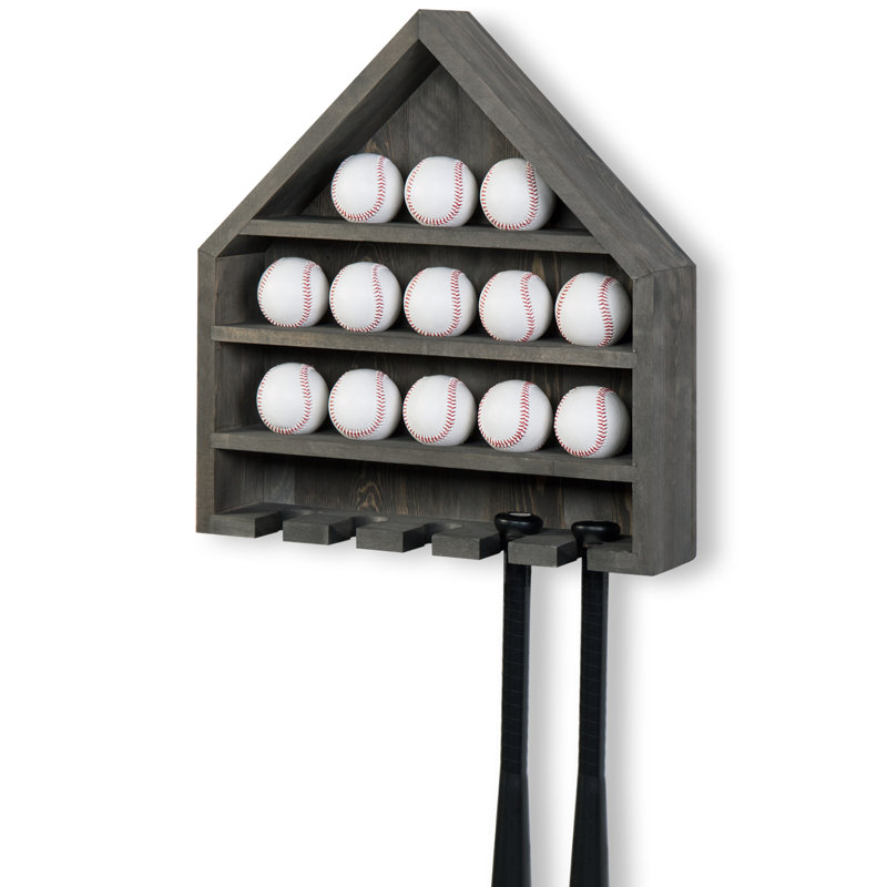 Solid Wood Wall Mounted Sports Rack