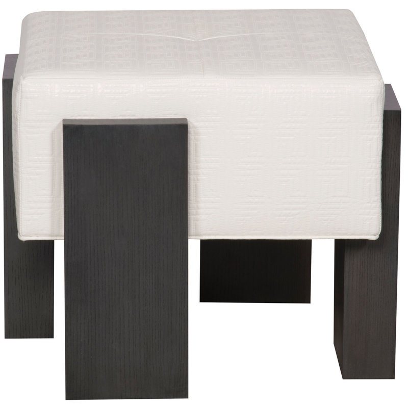 Buckland By Michael Weiss Ottoman, Worthy Snow Polyester Blend, Wrenn