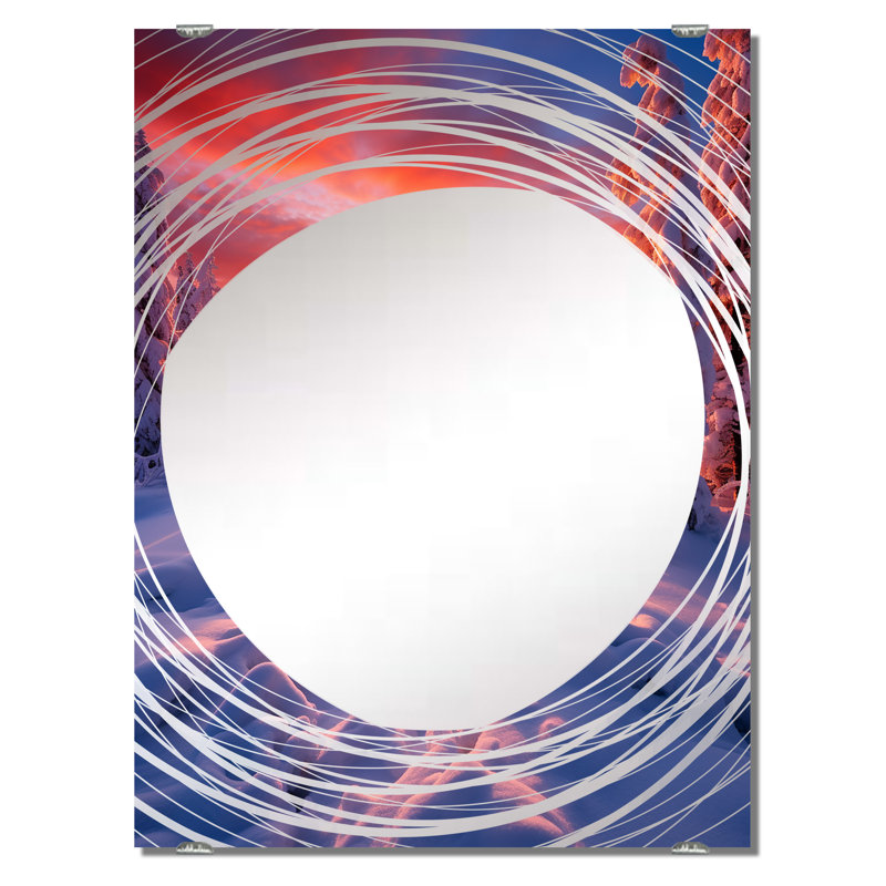Oxman - Miroir mural paysage d'hiver grand MIR141091, 32 po x 24 po