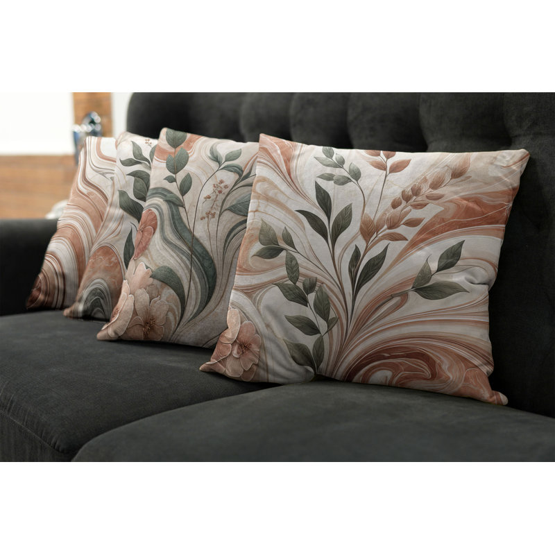 Floral Outdoor Reversible Pillow Cover, 16"H x 16"W