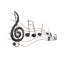Metal Wall Decor Musical Notes in Brown Metal with Gold Details