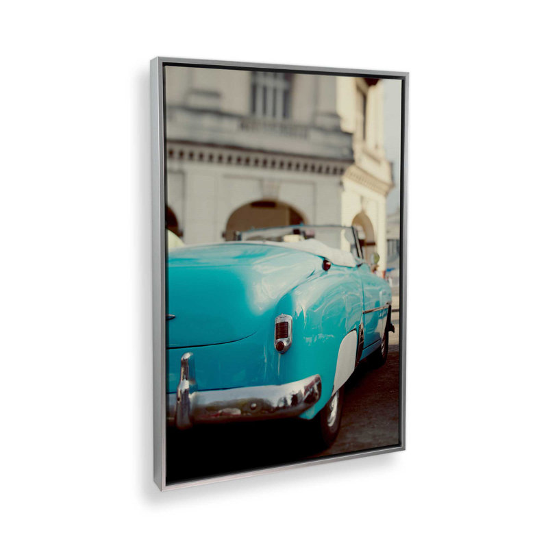 Turquoise classique C, H 48,75 po x l 32,75 po, Impression encadrée sans passe-partout, Chrome poli