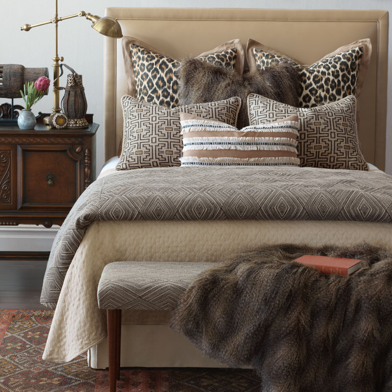 Naya Beige Cotton Blend Eclectic Duvet Cover Set, Super Queen Duvet Cover + 6 Additional Pieces