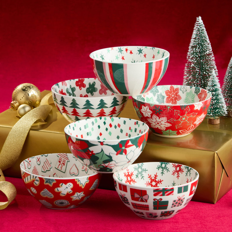 Ensemble de 6 bols tout usage de 4,75 po Holiday Spruce
