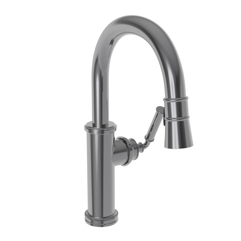 Taft Single Handle Pull Down Bar Faucet, Midnight Chrome
