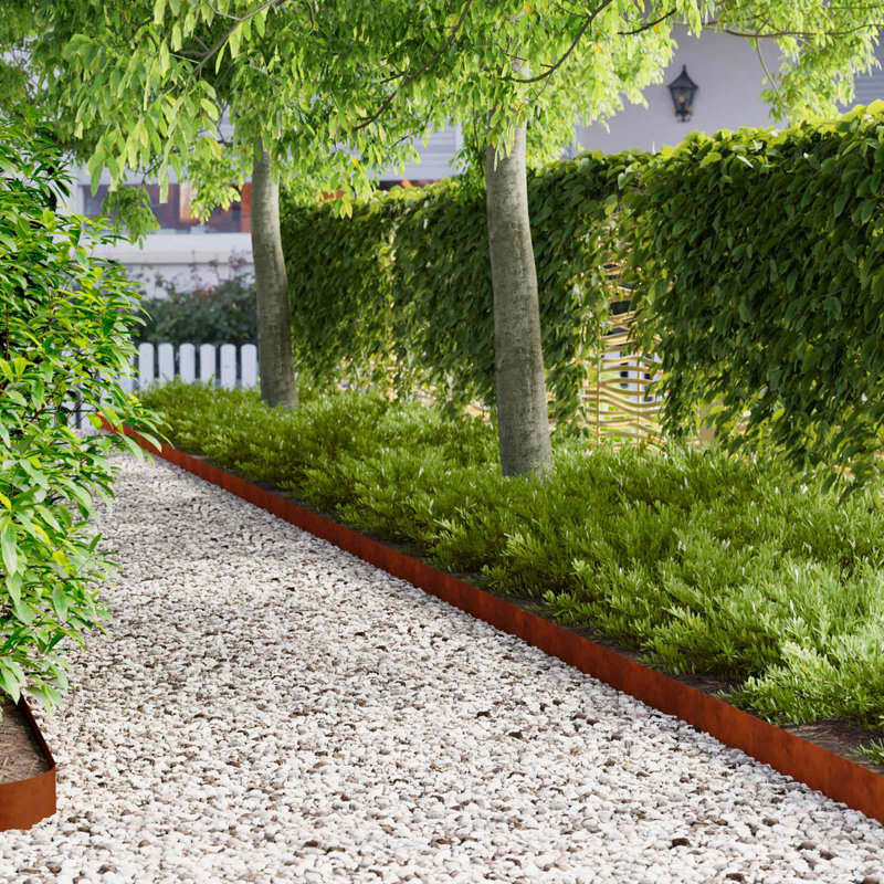 Steel Lawn Edging, 10cm H x 103cm W, Rusty