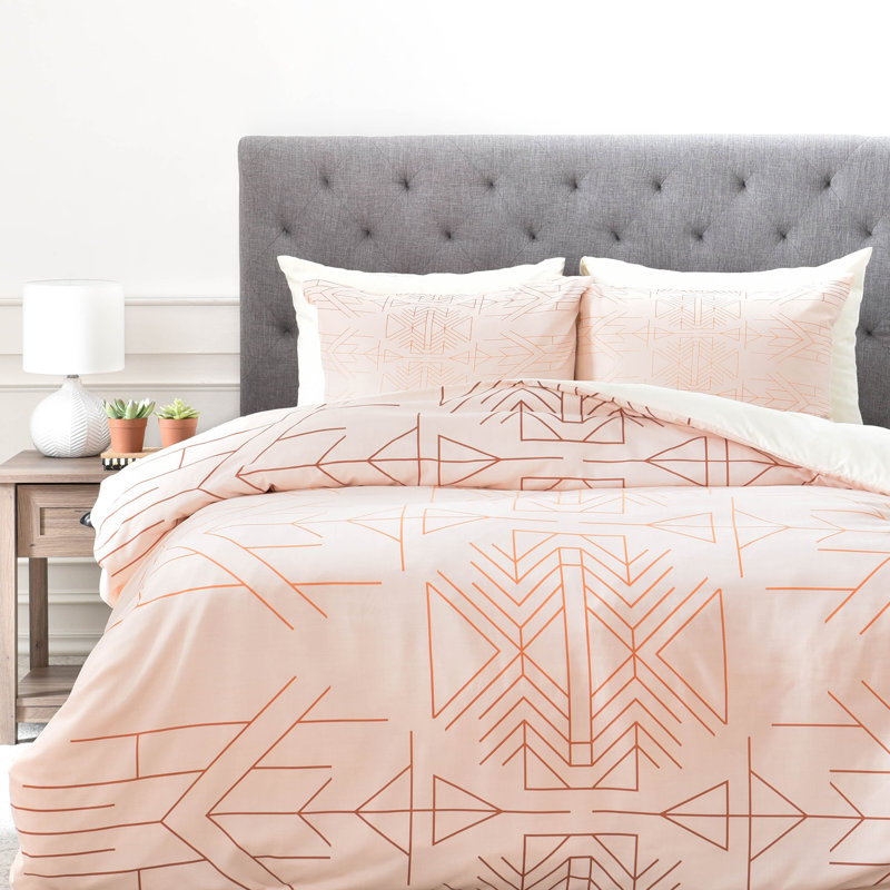Holli Zollinger Polyester Geometric Shapes Duvet Cover, Queen Duvet Cover + 2 Standard Shams