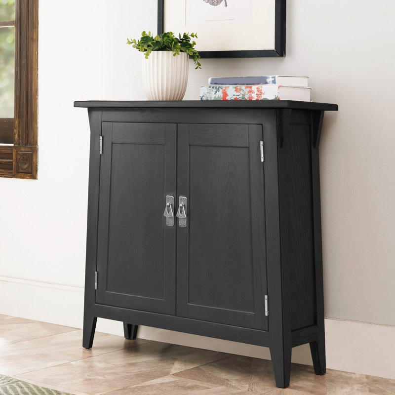 Wilfredo Mission-Style Manufactured Wood Accent Cabinet, Slate/Nickel