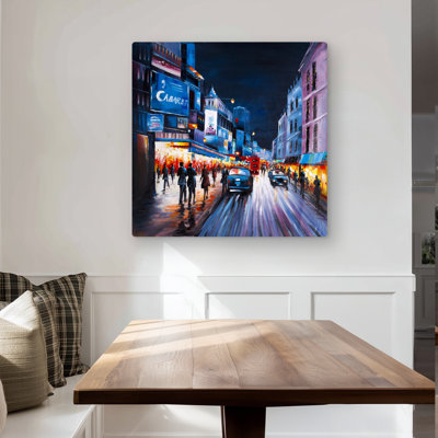 Cabaret Evening - Office Blue Metal Print for Home Decor