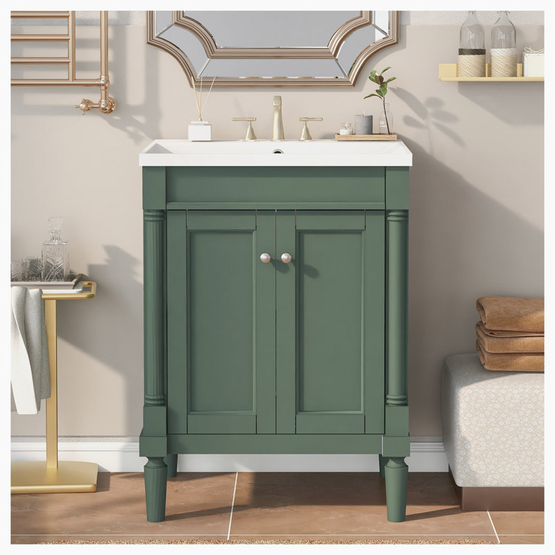 Meuble-lavabo simple l 24 po x P 18 po x H 34 po Clasien, Vert
