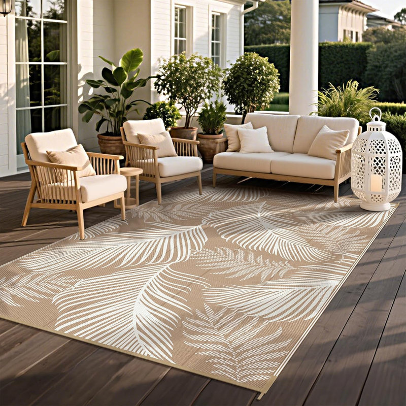 Outdoor Rug, Rectangle 6' x 9', Brown