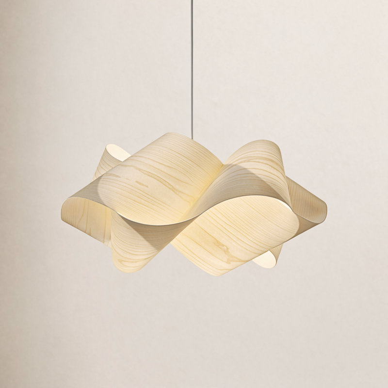 Swirl 1 - Light Unique/Statement Pendant, Ivory White, E26, Matte Black