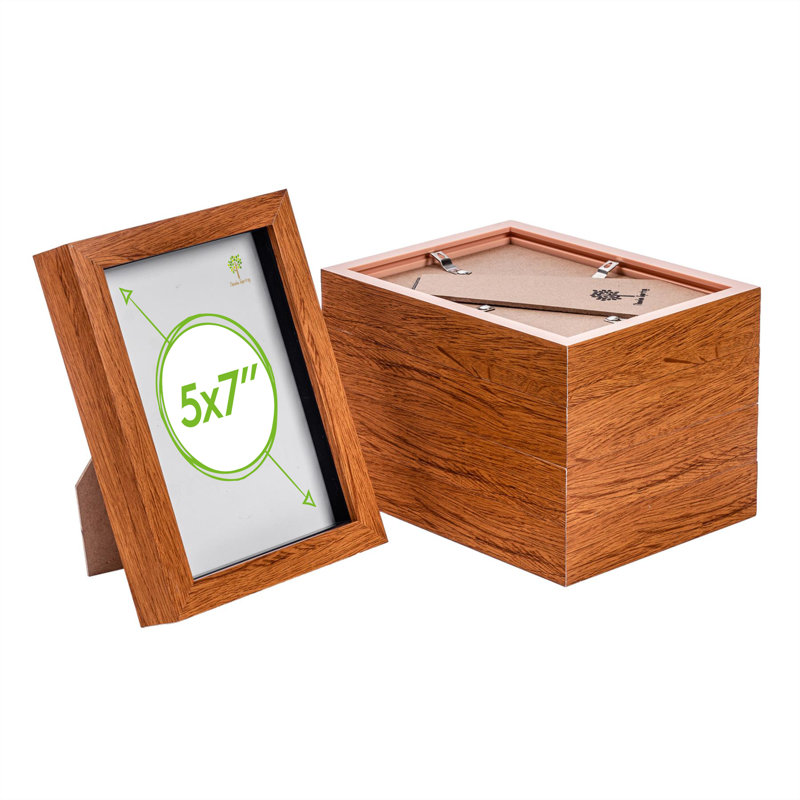 Nicola Spring - 3D Box Photo Frames - Pack of 5, 20cm H x 15cm W x 3.5cm D, Brown