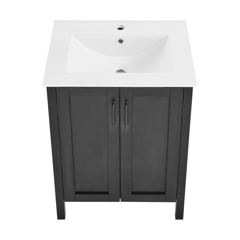 Meuble-lavabo noir mat 24 po Avallon