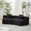 Canapé d'angle incurvé en chenille avec coussins-755833638