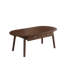 Table basse ovale en bois de noyer avec tiroirs