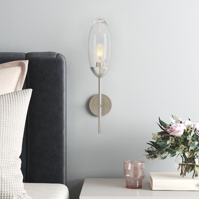 Applique murale en fer 1 lumière Blakeley, Nickel brossé