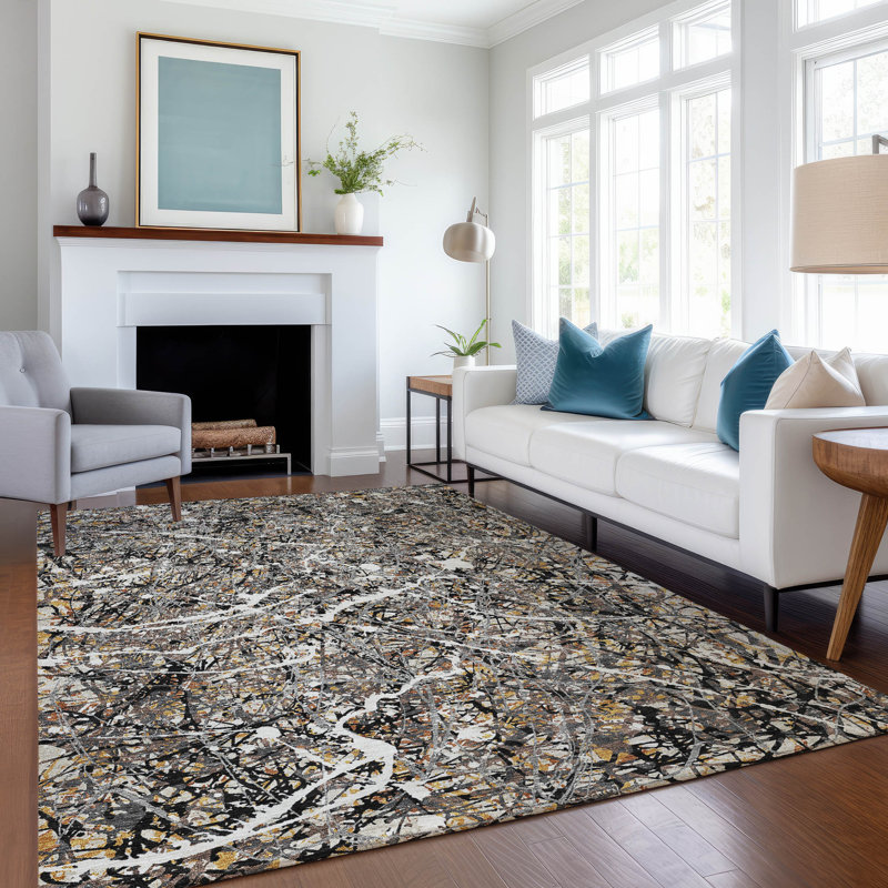 Machine Washable Indoor/Outdoor Chantille ACN2389 Abstract Rug, Rectangle 5' x 7'6"