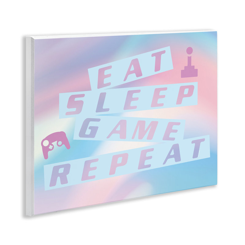 Plaque murale Pastel Eat Sleep, design par Yass Naffas Designs