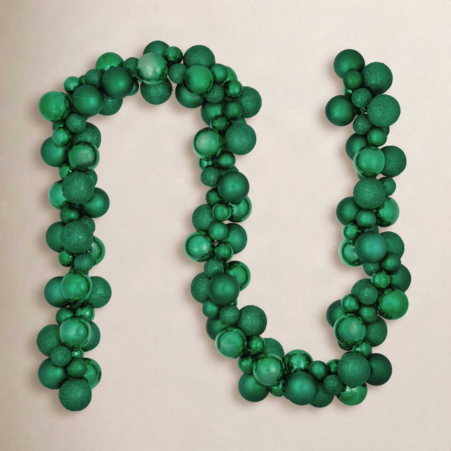 6' Shatterproof Ball Christmas Garland, Green