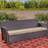 3 Seater For Backyard - On Steel, Brown And Tan, Slightly Curved Arm Rests, Waterproof Fabric, 72.05in Deep, 28.36in Wide, 31.12in High, 48.84lb Outdoor Couch With Build Pe + Iron, 31.12 In. Height,