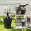 Table d'appoint d'extérieur, table d'appoint 11 gallons, noir-648530654